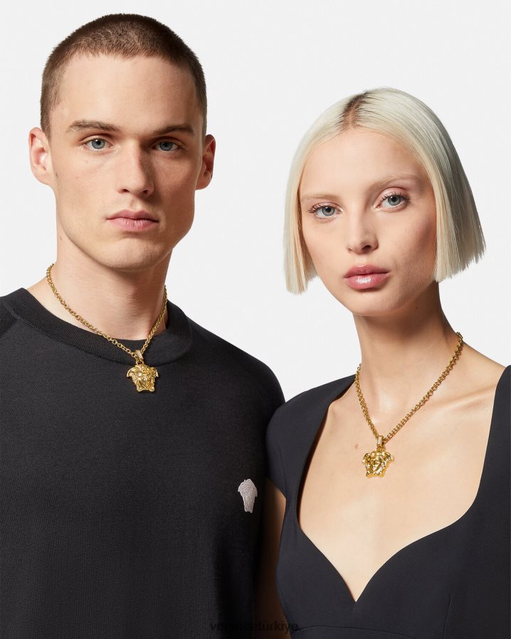 Versace kristal la medusa kolye kadınlar altın Aksesuarlar B0HHR8773
