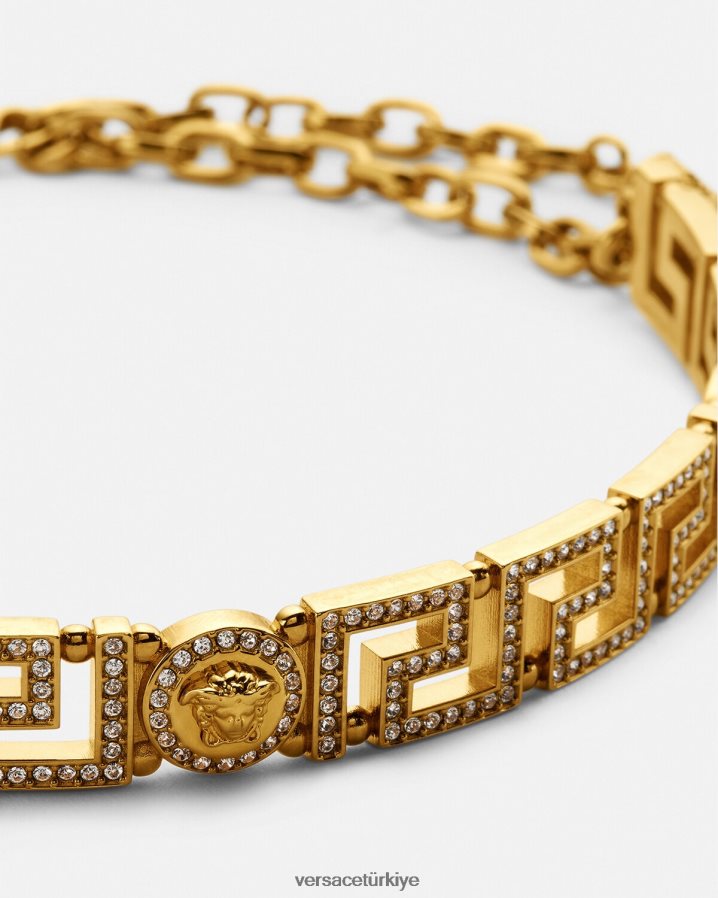 Versace kristal medusa greca gerdanlık kolye kadınlar altın Aksesuarlar B0HHR8747