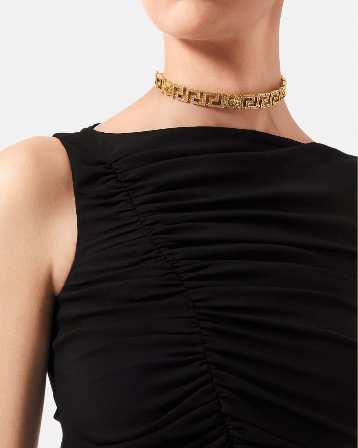 Versace kristal medusa greca gerdanlık kolye kadınlar altın Aksesuarlar B0HHR8747