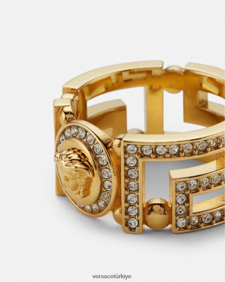 Versace kristal medusa greca yüzük kadınlar altın Aksesuarlar B0HHR8756