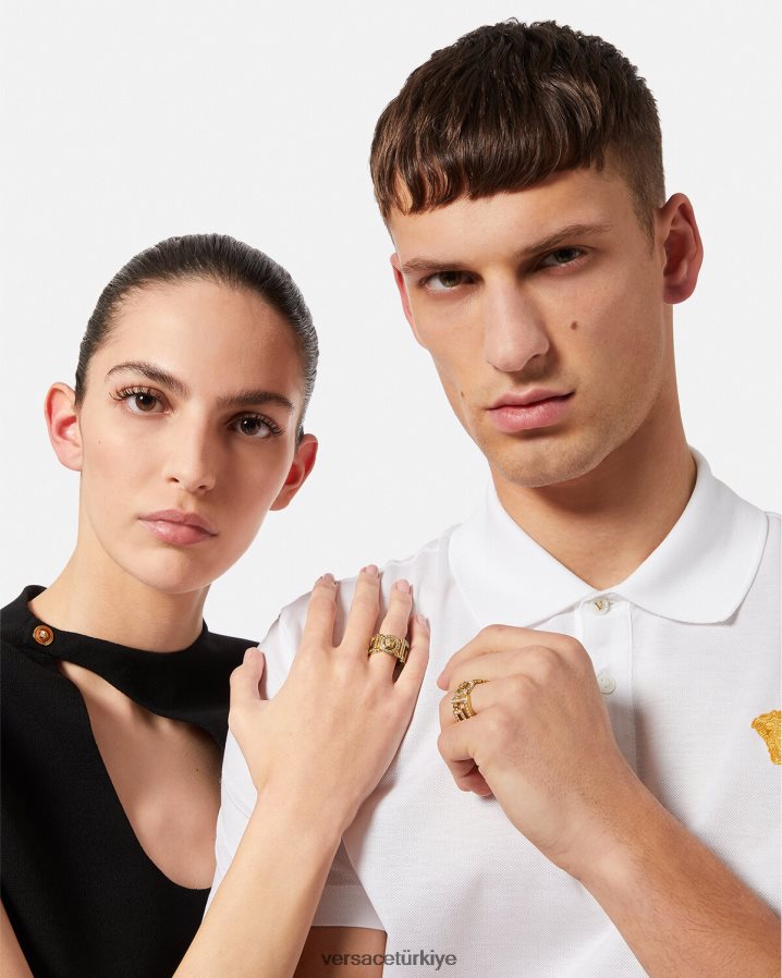 Versace kristal medusa greca yüzük kadınlar altın Aksesuarlar B0HHR8756