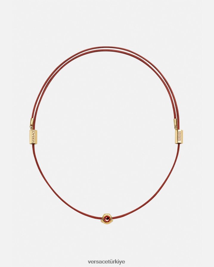 Versace kristal medusa kordon kolye kadınlar Kızıl altın Aksesuarlar B0HHR8843