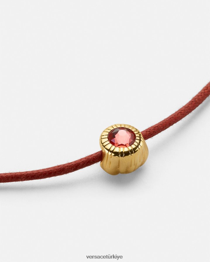 Versace kristal medusa kordon kolye kadınlar Kızıl altın Aksesuarlar B0HHR8843