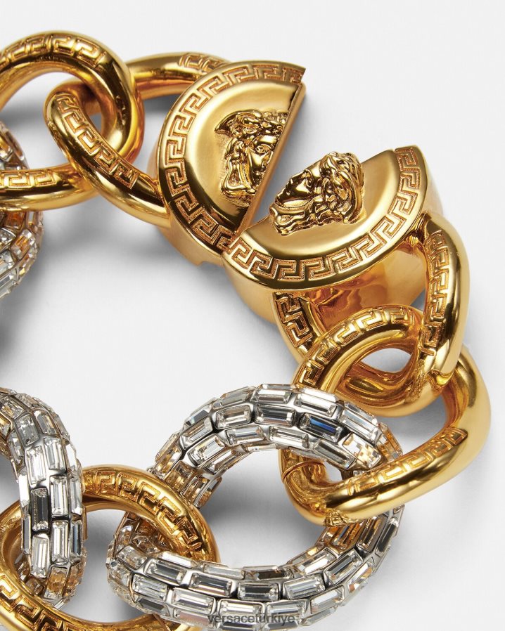 Versace kristal zincir bilezik kadınlar altın Aksesuarlar B0HHR8740