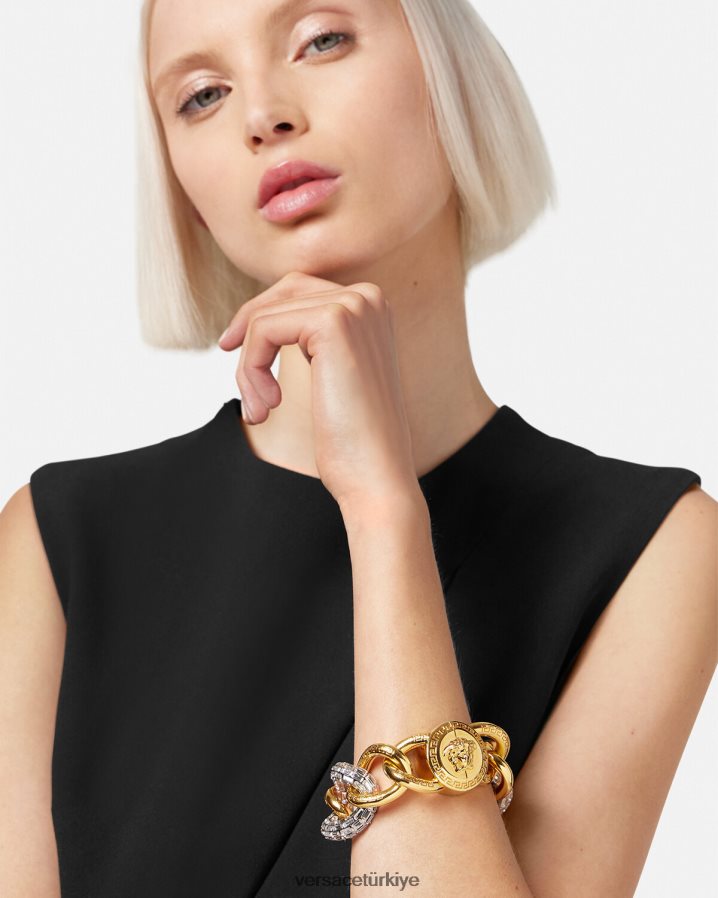 Versace kristal zincir bilezik kadınlar altın Aksesuarlar B0HHR8740