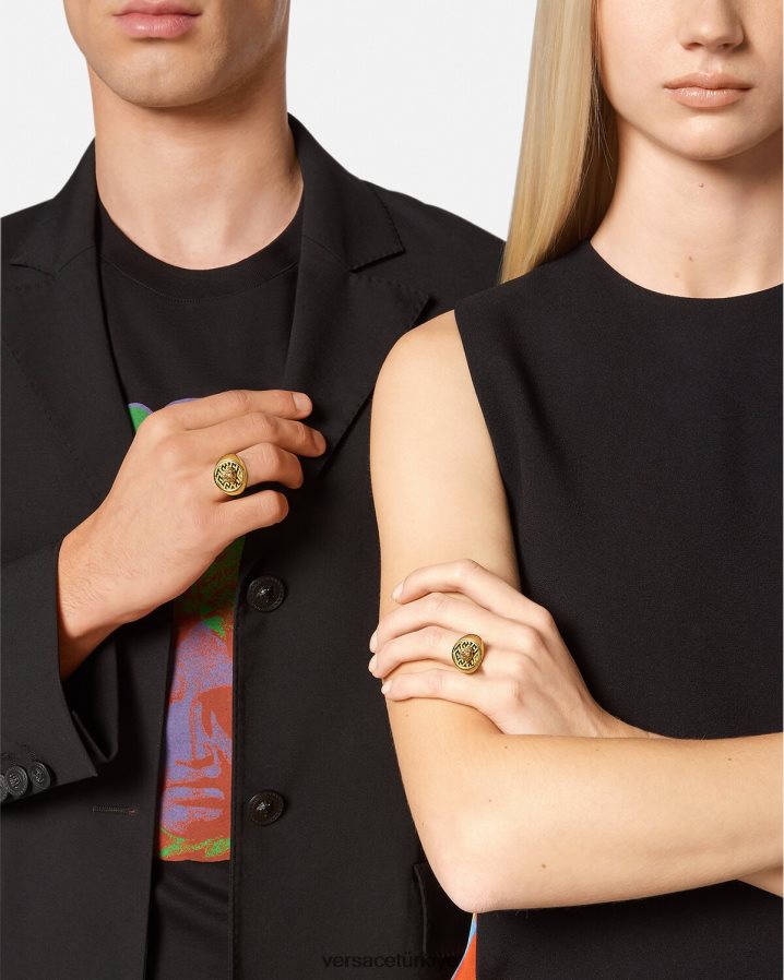 Versace la greca medusa yüzüğü kadınlar altın Aksesuarlar B0HHR8763