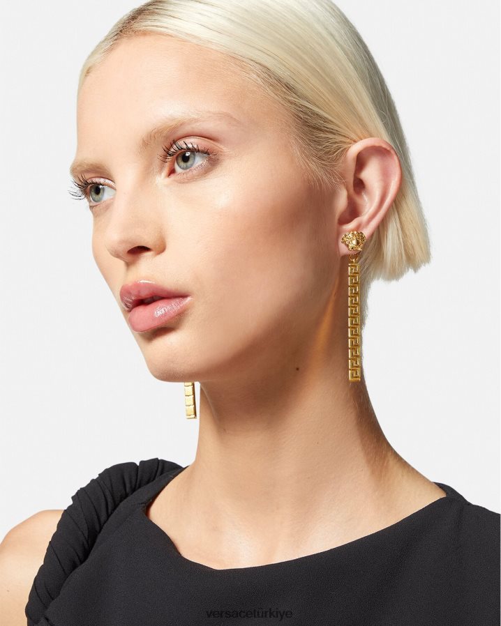 Versace la medusa greca damla küpeler kadınlar altın Aksesuarlar B0HHR8748