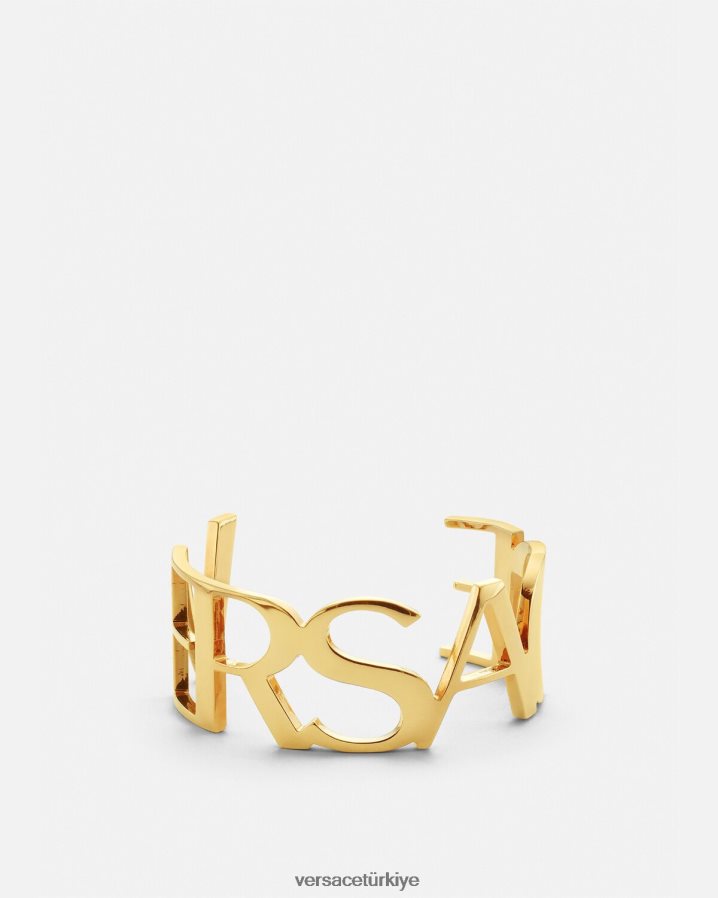 Versace logo manşet bilezik kadınlar altın Aksesuarlar B0HHR8806