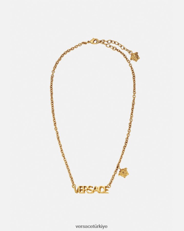 Versace logosu kolye kadınlar altın Aksesuarlar B0HHR8801