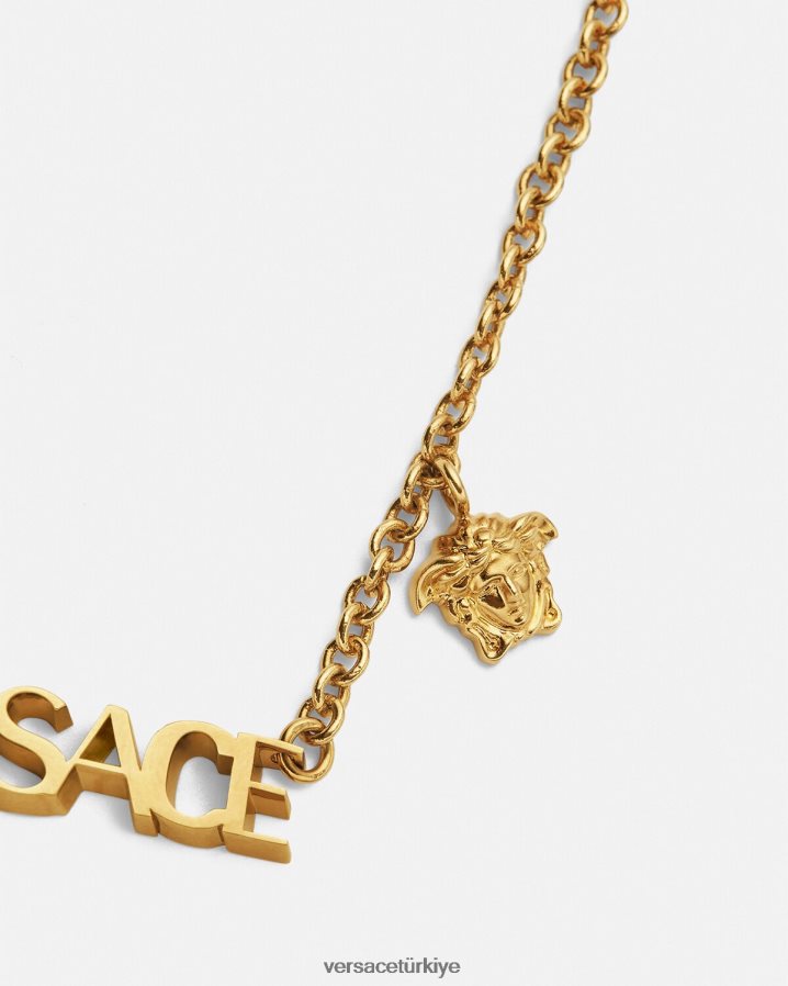 Versace logosu kolye kadınlar altın Aksesuarlar B0HHR8801