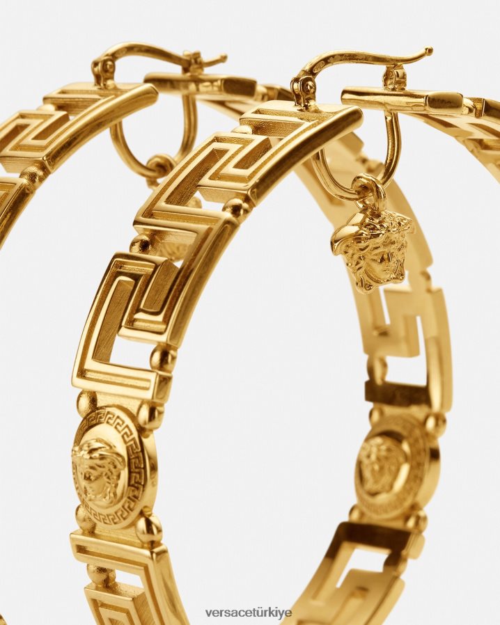Versace medusa greca halka küpeler kadınlar altın Aksesuarlar B0HHR8832