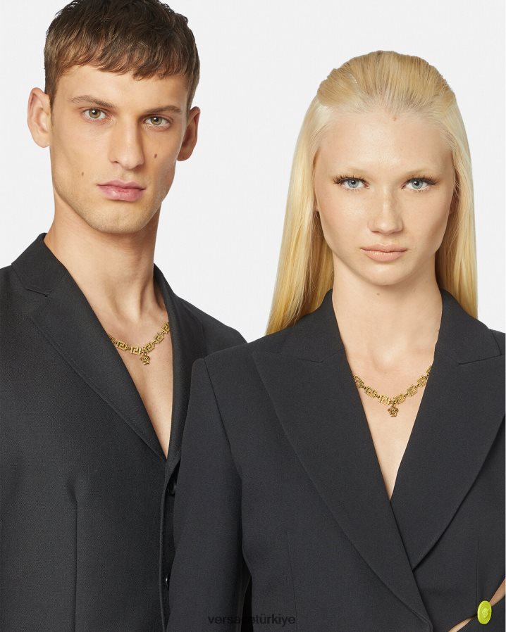 Versace medusa greca kolye kadınlar altın Aksesuarlar B0HHR8744