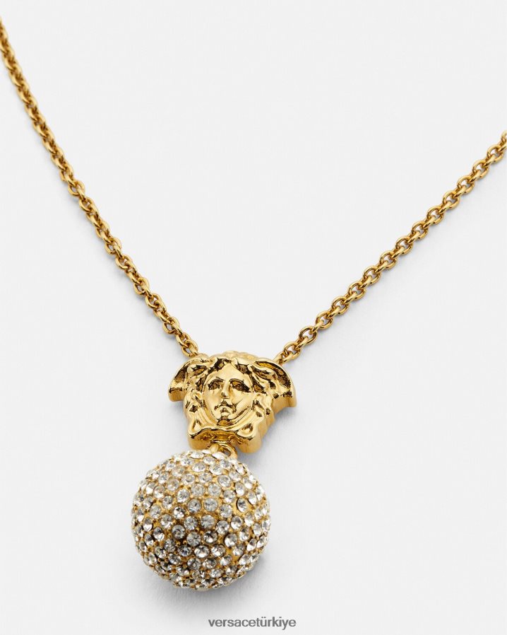 Versace medusa kristal top kolye kadınlar altın Aksesuarlar B0HHR8771