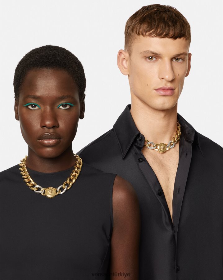 Versace medusa zincir kolye kadınlar altın Aksesuarlar B0HHR8785