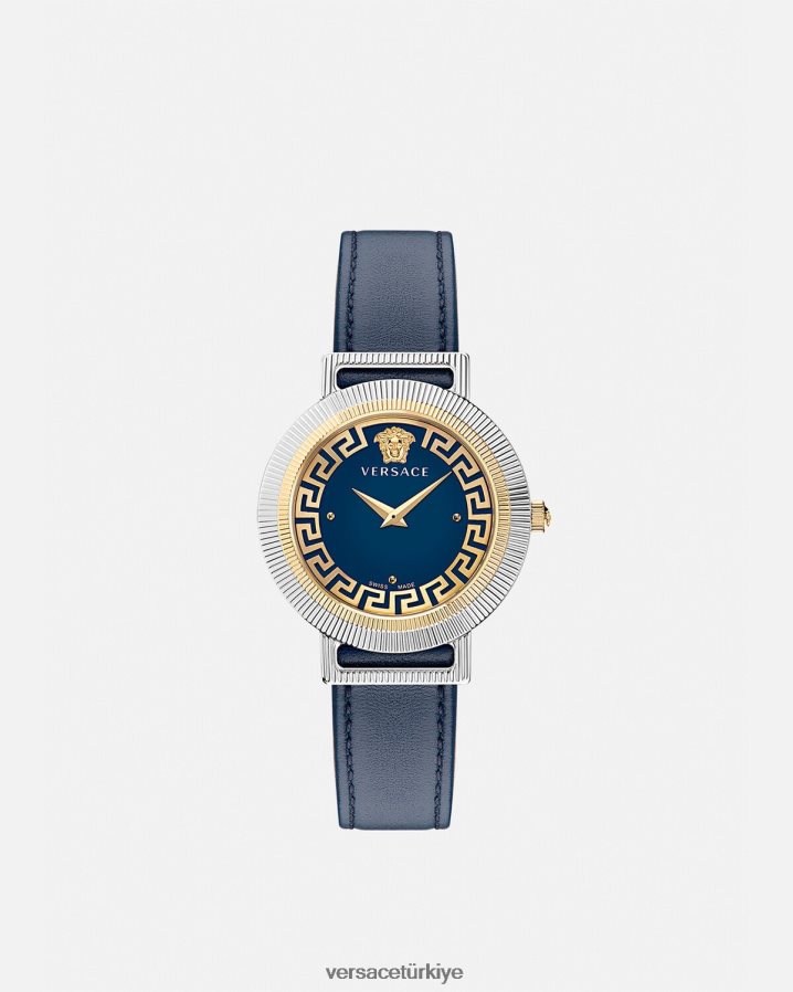 Versace greca şık saat kadınlar mavi Aksesuarlar B0HHR8961