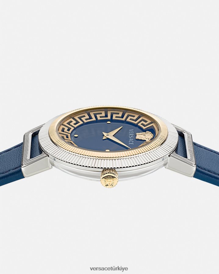 Versace greca şık saat kadınlar mavi Aksesuarlar B0HHR8961