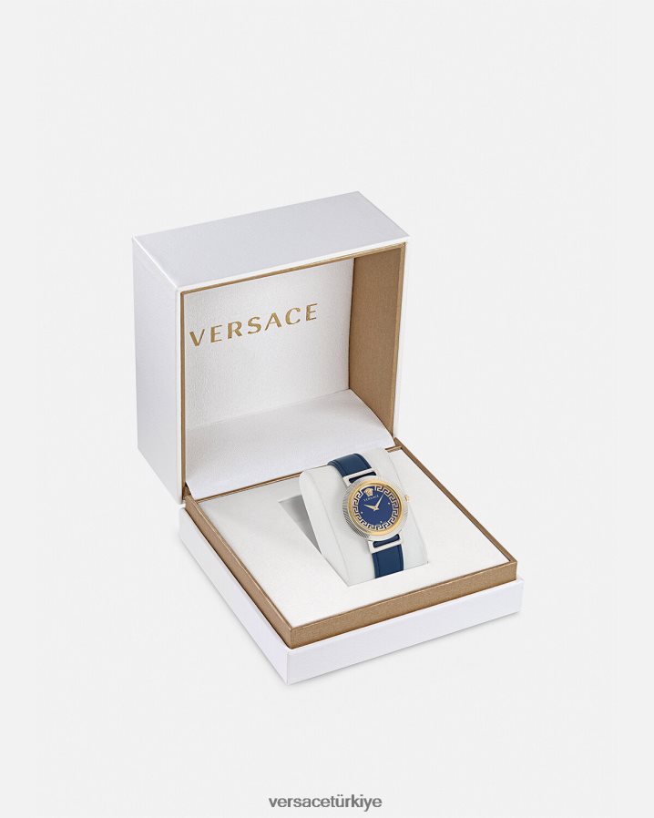 Versace greca şık saat kadınlar mavi Aksesuarlar B0HHR8961