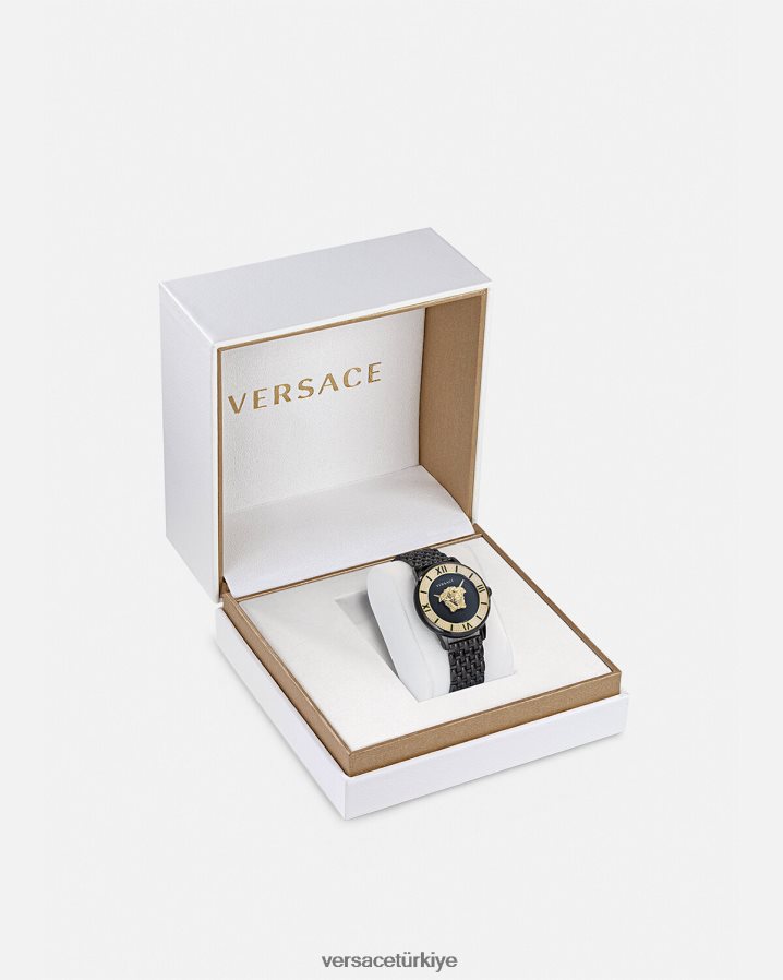 Versace la medusa elmas saat kadınlar siyah Aksesuarlar B0HHR8973