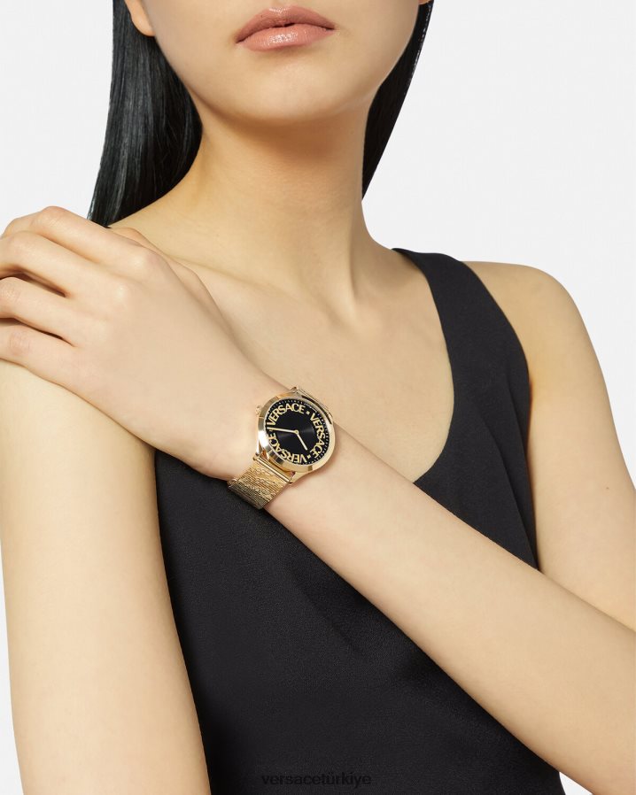 Versace logo hale izle kadınlar altın Aksesuarlar B0HHR8970