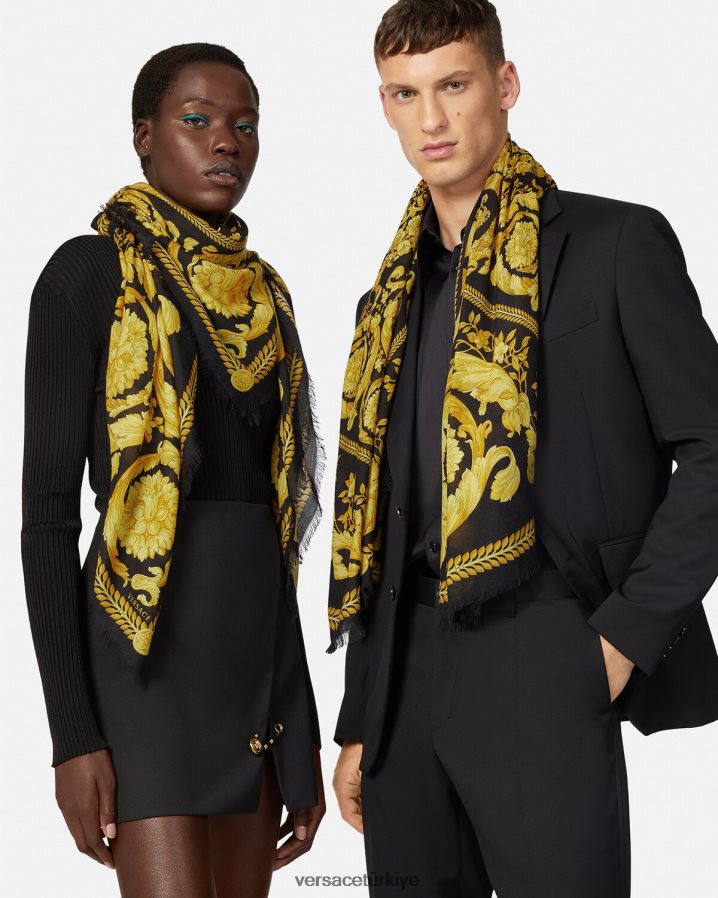 Versace barok kaşmir karışımlı şal kadınlar Yazdır Aksesuarlar B0HHR8900