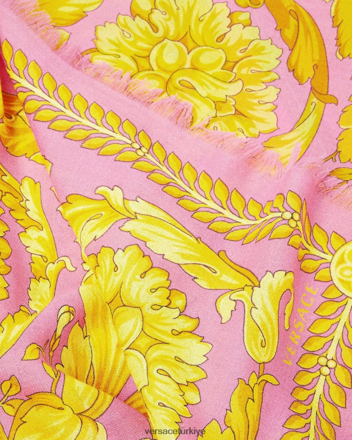 Versace barok kaşmir karışımlı şal kadınlar pembe Aksesuarlar B0HHR8887