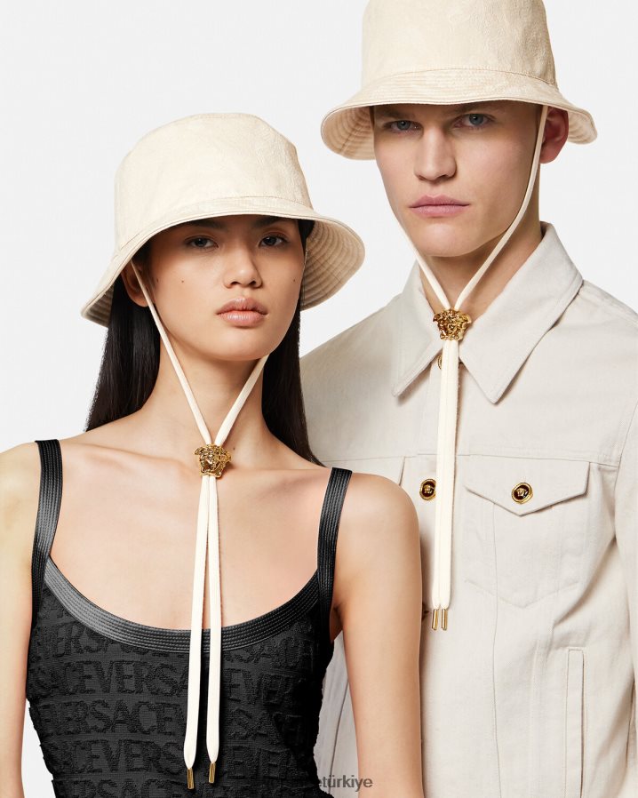 Versace barok siluet kova şapka kadınlar bej Aksesuarlar B0HHR8870