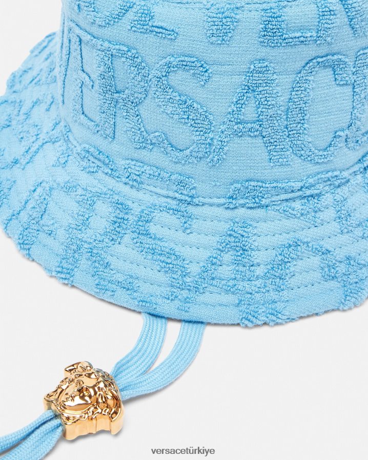 Versace boydan boya havlu kovası şapkası kadınlar açık mavi Aksesuarlar B0HHR8858