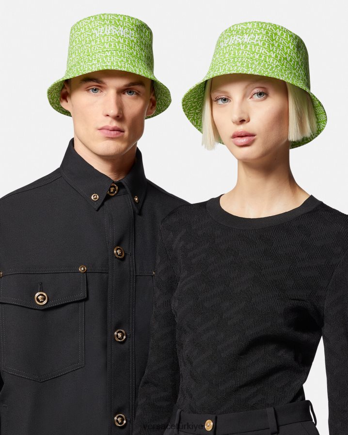 Versace her yere yayılan kova şapkası kadınlar yeşil ve baskı Aksesuarlar B0HHR8905