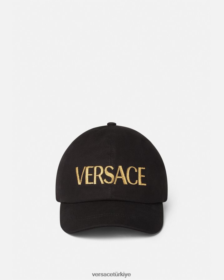 Versace işlemeli logolu kap kadınlar siyah Aksesuarlar B0HHR8878