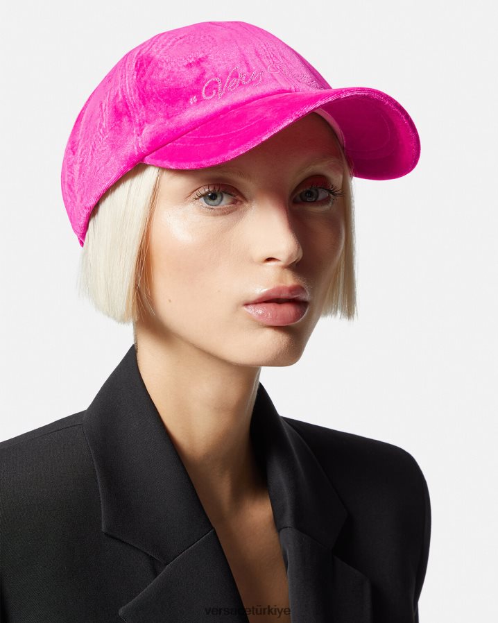 Versace kadife beyzbol şapkası kadınlar fuşya Aksesuarlar B0HHR8912