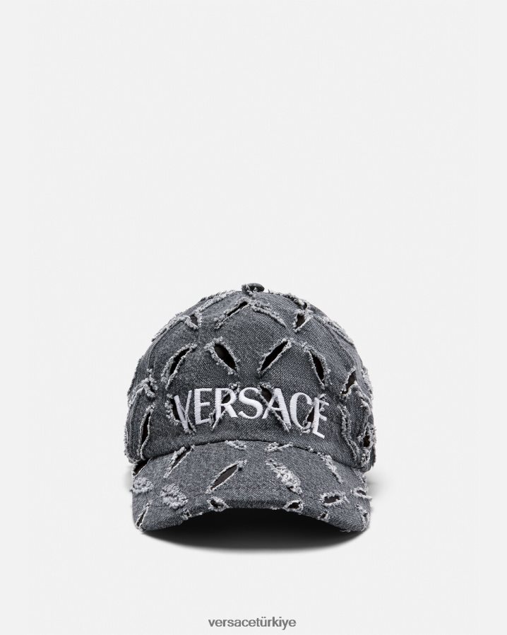 Versace logo beyzbol şapkasını kesti kadınlar gri Aksesuarlar B0HHR8910