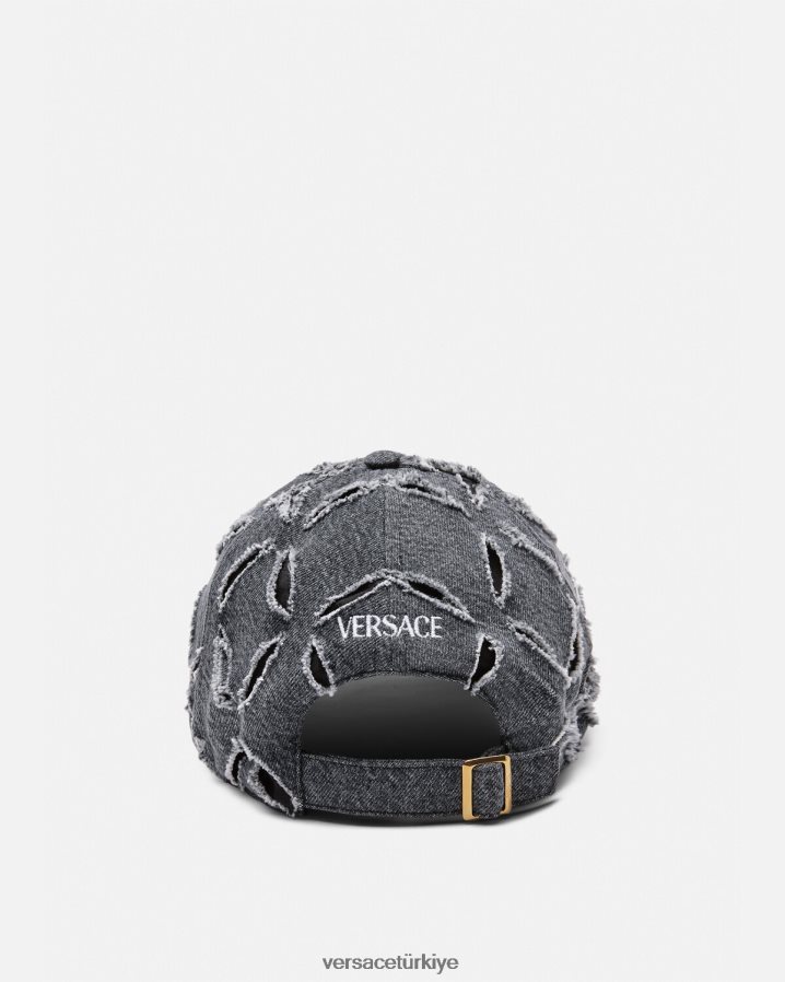 Versace logo beyzbol şapkasını kesti kadınlar gri Aksesuarlar B0HHR8910