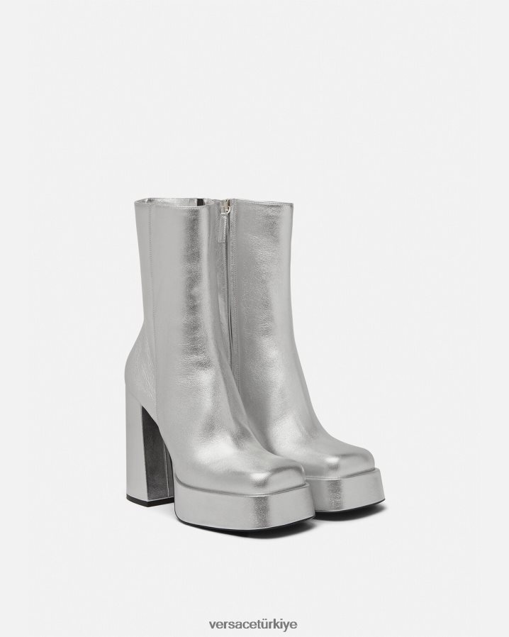 Versace aevitas metalik platform çizmeler kadınlar tek renk ayakkabı B0HHR8406