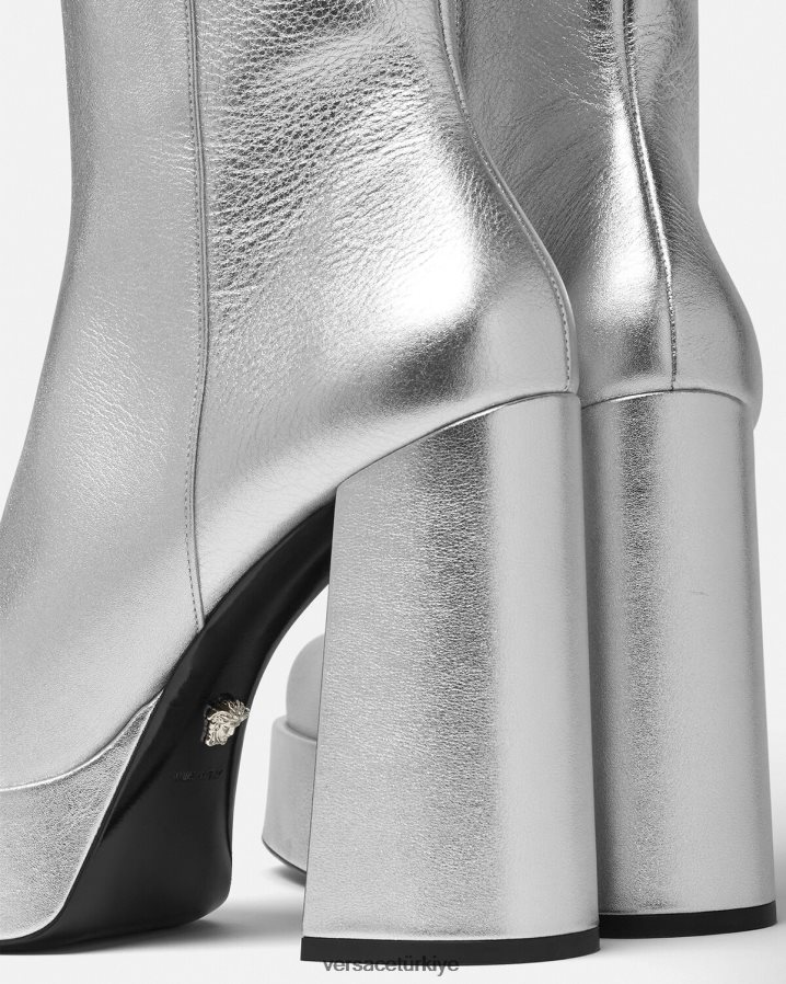 Versace aevitas metalik platform çizmeler kadınlar tek renk ayakkabı B0HHR8406