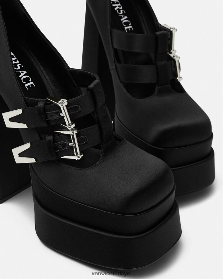 Versace aevitas platform pompaları kadınlar siyah ayakkabı B0HHR8417