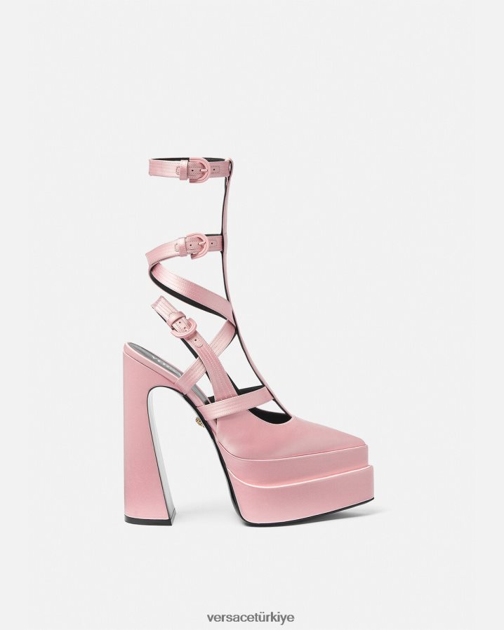 Versace aevitas sivri kafesli platform pompaları kadınlar pembe ayakkabı B0HHR8405