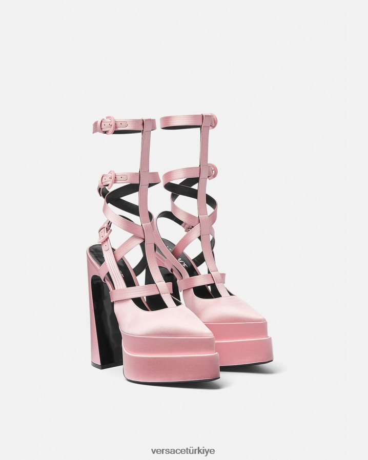 Versace aevitas sivri kafesli platform pompaları kadınlar pembe ayakkabı B0HHR8405