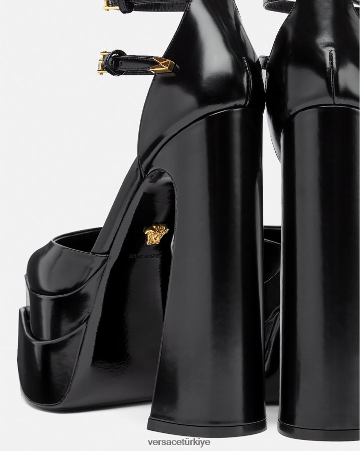 Versace aevitas sivri platformlu pompalar kadınlar siyah ayakkabı B0HHR8420