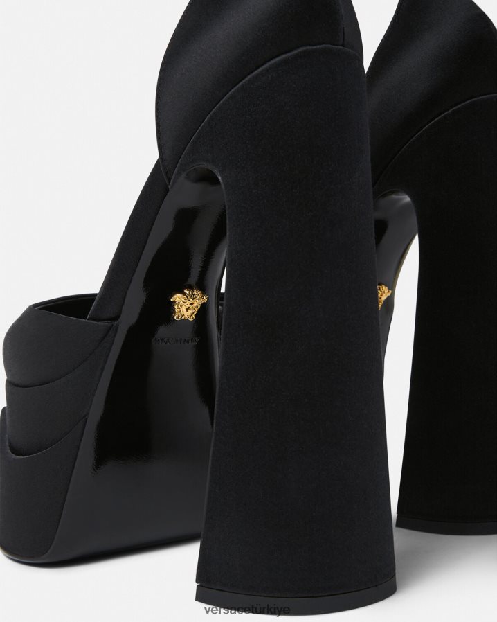 Versace aevitas sivri platformlu pompalar kadınlar siyah ayakkabı B0HHR8421