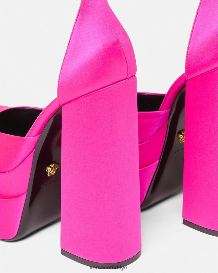 Versace medusa aevitas platform pompaları kadınlar fuşya ayakkabı B0HHR8410