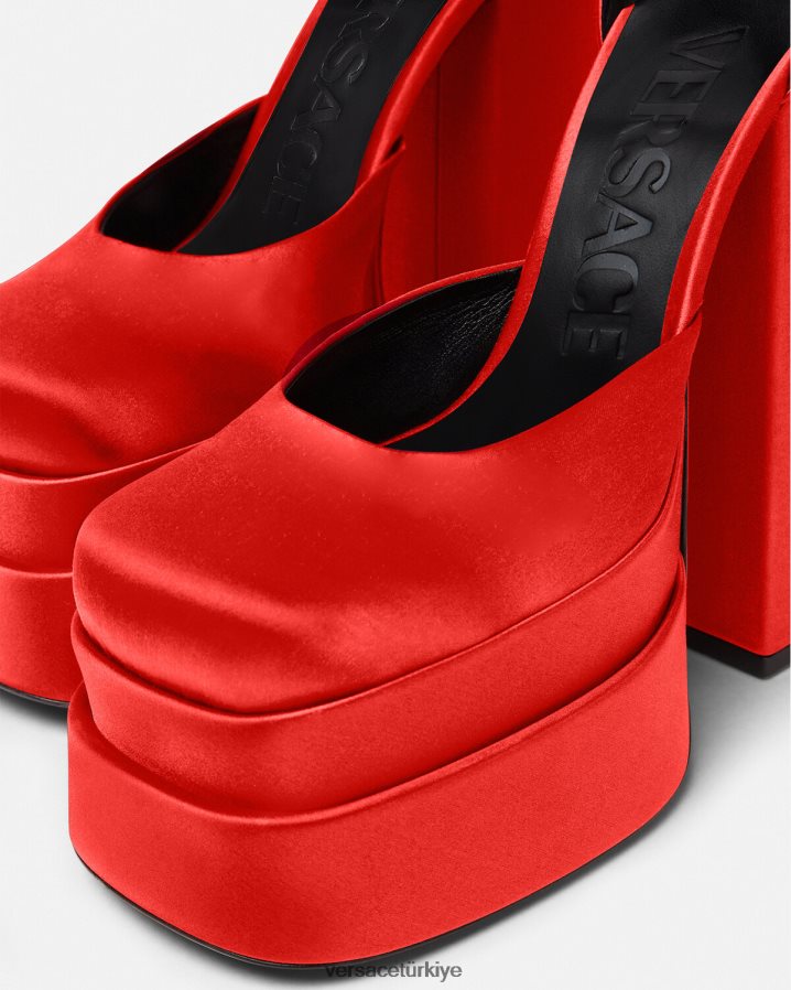 Versace medusa aevitas platform pompaları kadınlar kırmızı ayakkabı B0HHR8412