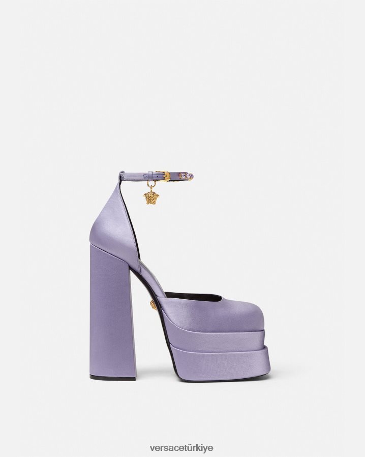 Versace medusa aevitas platform pompaları kadınlar leylak ayakkabı B0HHR8422