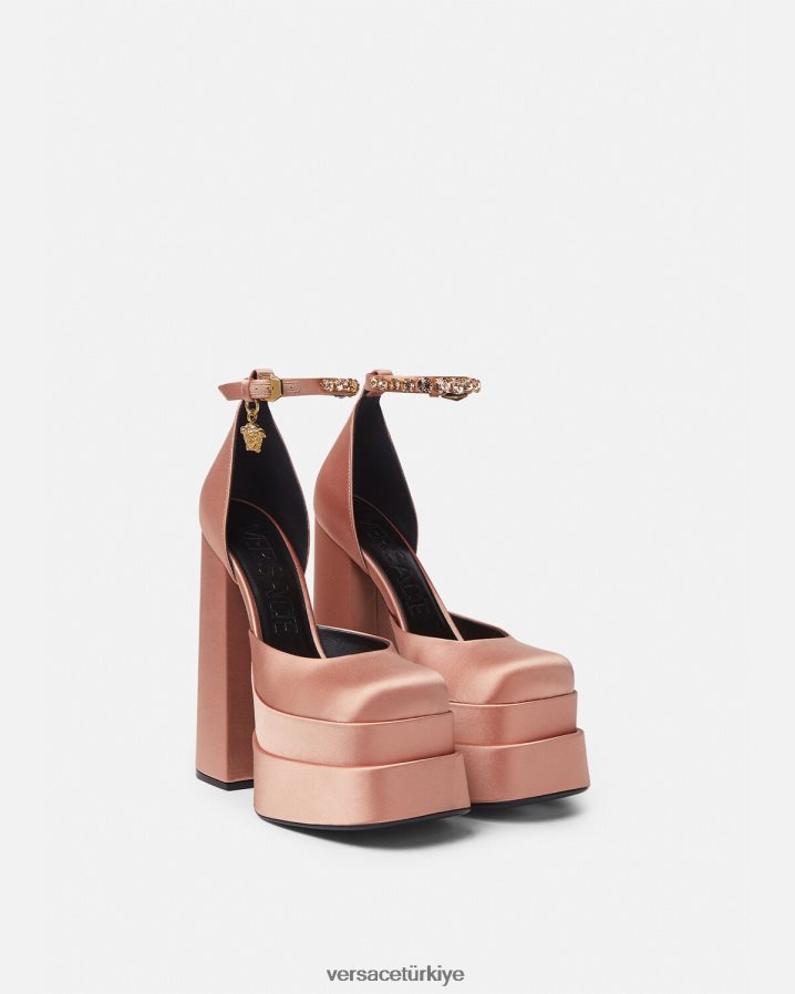 Versace medusa aevitas platform pompaları kadınlar pembe ayakkabı B0HHR8411