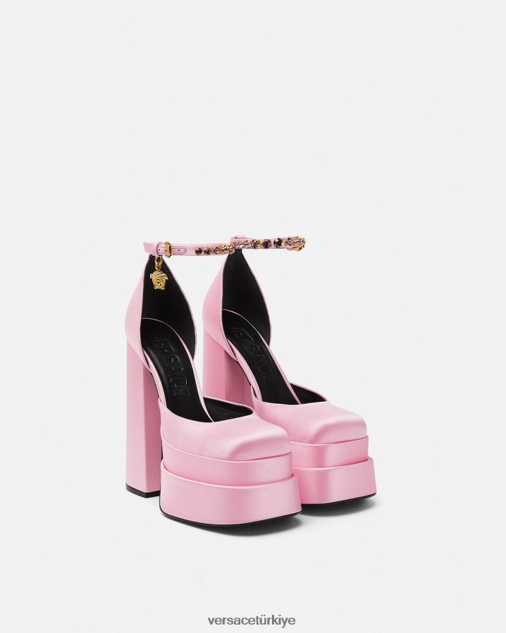Versace medusa aevitas platform pompaları kadınlar pembe ayakkabı B0HHR8423