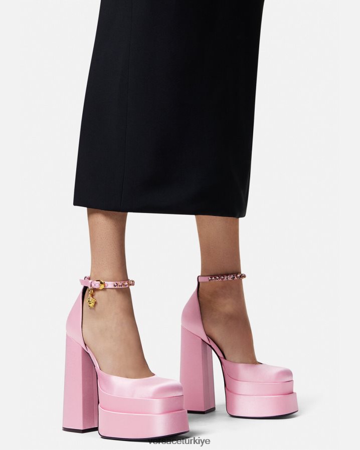 Versace medusa aevitas platform pompaları kadınlar pembe ayakkabı B0HHR8423