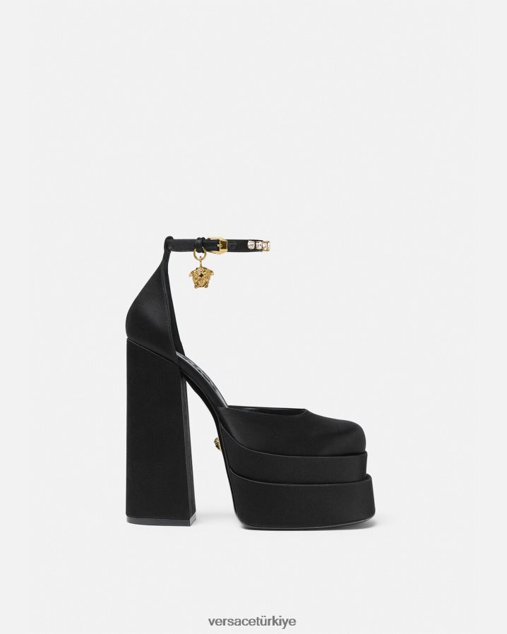 Versace medusa aevitas platform pompaları kadınlar siyah ayakkabı B0HHR8409