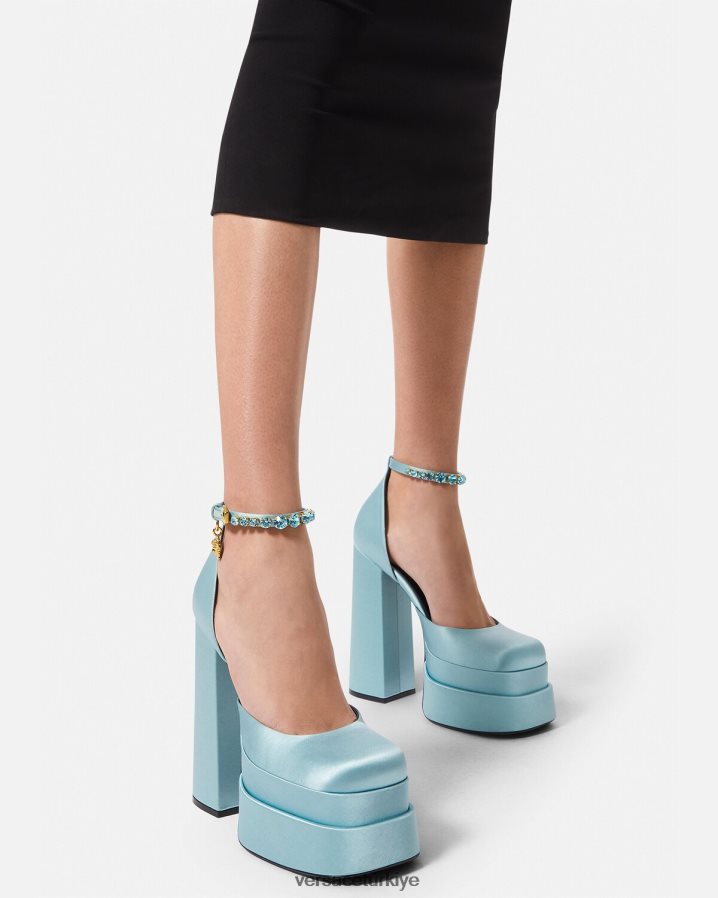 Versace medusa aevitas platform pompaları kadınlar tek renk ayakkabı B0HHR8413