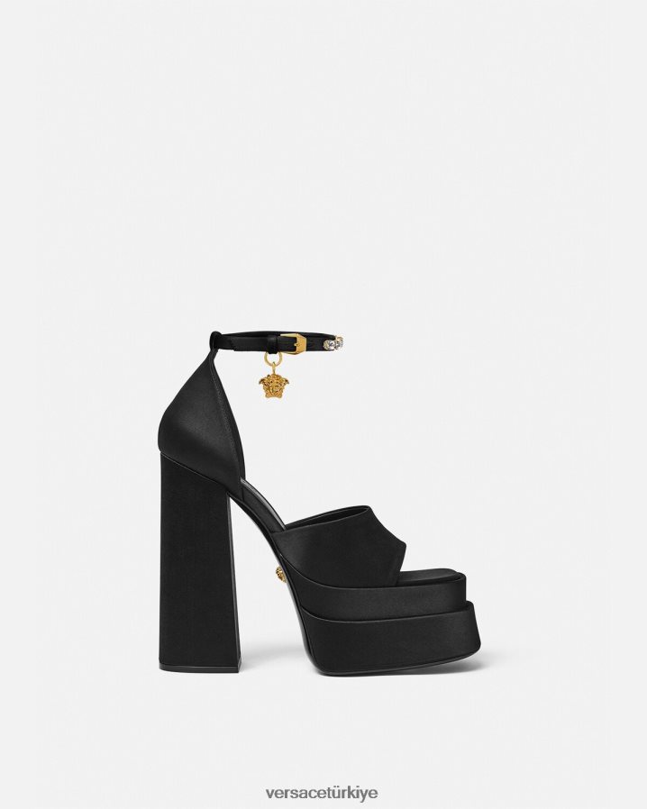 Versace medusa aevitas platform sandaletler kadınlar siyah ayakkabı B0HHR8424