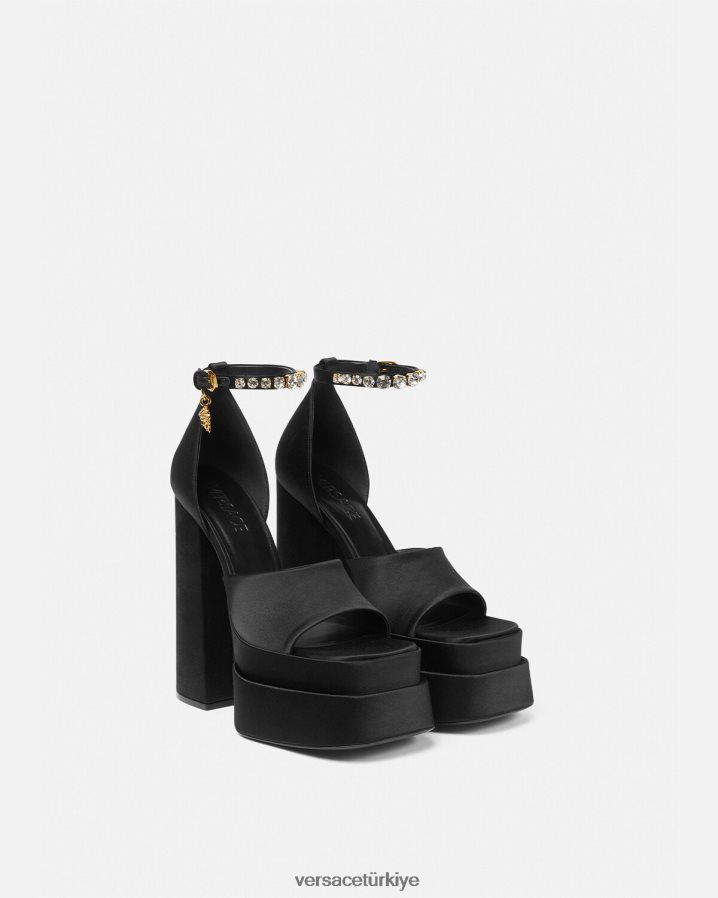 Versace medusa aevitas platform sandaletler kadınlar siyah ayakkabı B0HHR8424