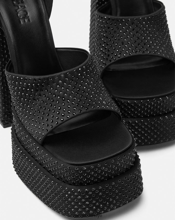 Versace medusa aevitas platform sandaletler kadınlar siyah ayakkabı B0HHR8425